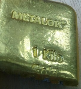 counterfeit 1 kg Metalor gold bar
